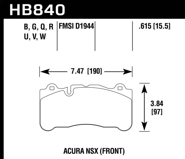 Hawk Performance - Hawk Performance DTC-60 Disc Brake Pad HB840G.615