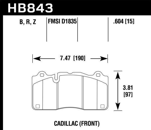 Hawk Performance - Hawk Performance DTC-70 Disc Brake Pad HB843U.604