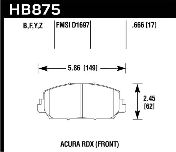 Hawk Performance - Hawk Performance DTC-60 Disc Brake Pad HB875G.666