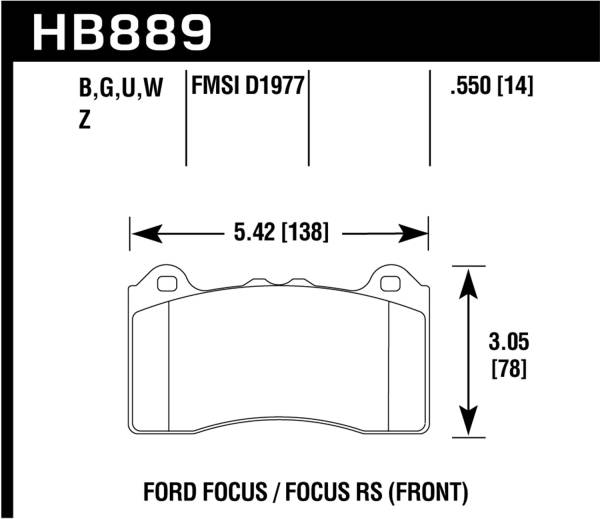 Hawk Performance - Hawk Performance DTC-60 Disc Brake Pad HB889G.550