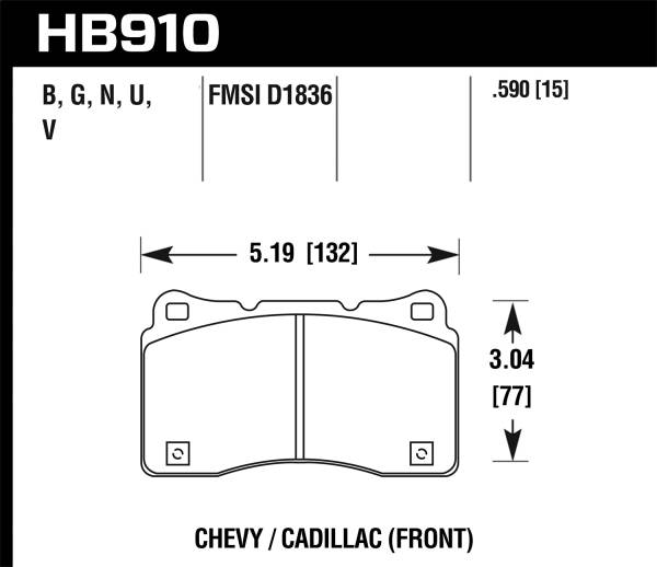 Hawk Performance - Hawk Performance DTC-70 Disc Brake Pad HB910U.590