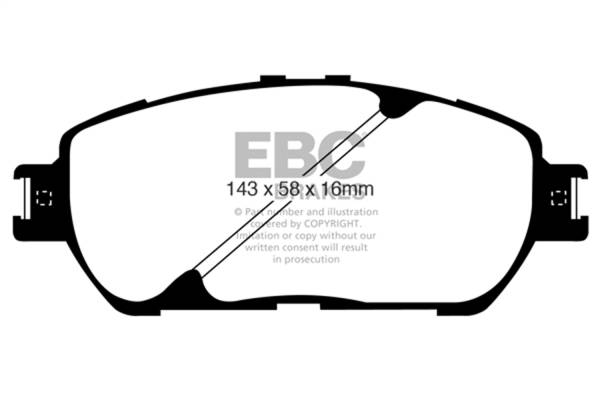 EBC - EBC 02-03 Lexus ES300 3.0 Greenstuff Front Brake Pads - DP21674