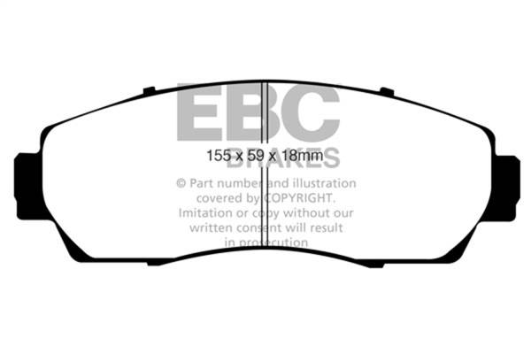 EBC - EBC 07-09 Acura RDX 2.3 Turbo Greenstuff Front Brake Pads - DP21743