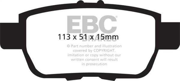 EBC - EBC 09-14 Acura TL 3.5 Greenstuff Rear Brake Pads - DP21754