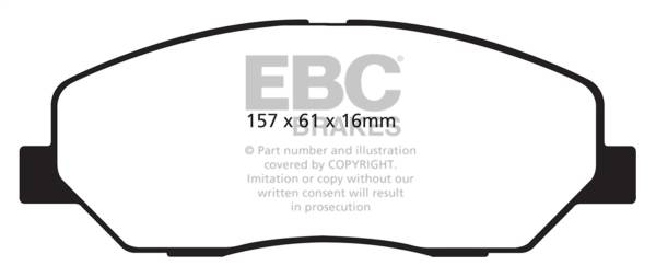 EBC - EBC Brakes Greenstuff 2000 Series Sport Brake Pads DP21821