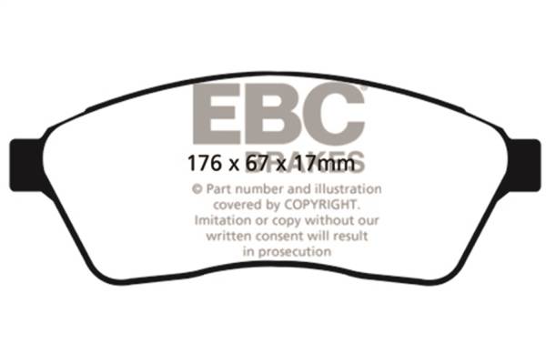 EBC - EBC 10-11 Cadillac SRX 2.8 Turbo Greenstuff Front Brake Pads - DP21859