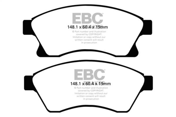 EBC - EBC 11+ Chevrolet Cruze 1.4 Turbo (10.9 inch front rotor) Greenstuff Front Brake Pads - DP22065