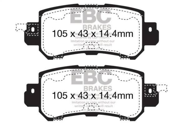 EBC - EBC 12+ Mazda CX-5 2 Greenstuff Rear Brake Pads - DP22135