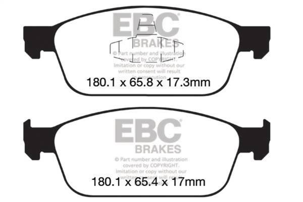 EBC - EBC 12+ Ford Focus 2.0 Turbo ST Greenstuff Front Brake Pads - DP22145