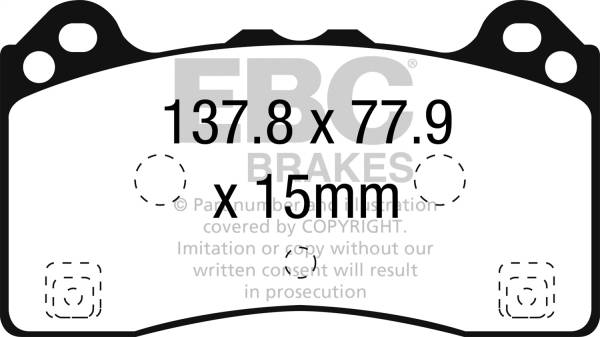 EBC - EBC 2016-2017 Ford Focus RS Front Greenstuff Brake Pads - DP22274