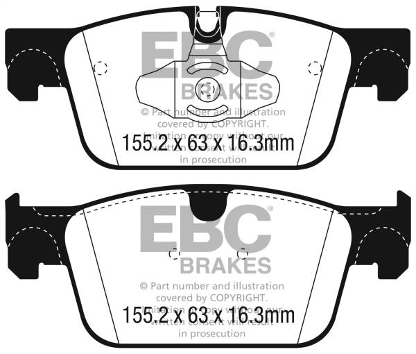 EBC - EBC 2017+ Volvo S90 2.0L Turbo Greenstuff Front Brake Pads - DP22305