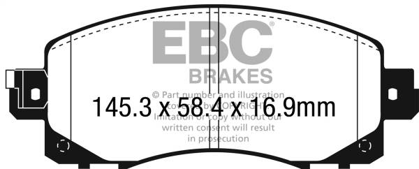 EBC - EBC 2018+ Subaru Crosstrek Greenstuff Front Brake Pads - DP22330