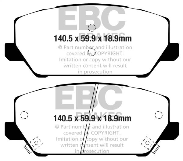 EBC - EBC 2019+ Hyundai Veloster (2nd Gen) 2.0L Turbo N Greenstuff Front Brake Pads - DP22343