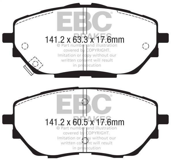 EBC - EBC 2017+ Toyota C-HR 2.0L Greenstuff Front Brake Pads - DP22368