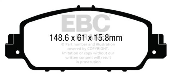 EBC - EBC 13+ Honda Accord Coupe 2.4 EX Greenstuff Front Brake Pads - DP23014