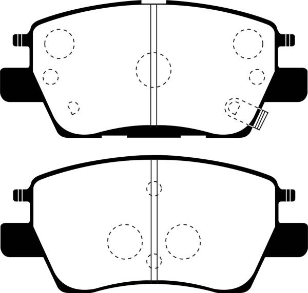 EBC - EBC 2016+ Chevrolet Cruze 1.4L Turbo (10.9in Front Rotor) Greenstuff Front Brake Pads - DP23052