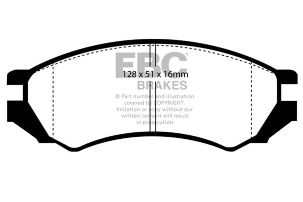 EBC - EBC 91-93 Nissan NX 2.0 (ABS) Greenstuff Front Brake Pads - DP2839