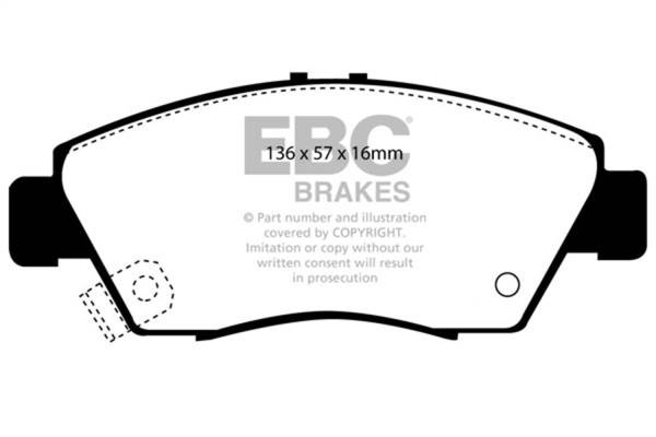 EBC - EBC 12 Acura ILX 1.5 Hybrid Greenstuff Front Brake Pads - DP2891