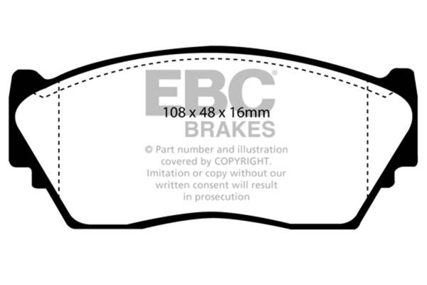 EBC - EBC 91-93 Nissan NX 1.6 Greenstuff Front Brake Pads - DP2892