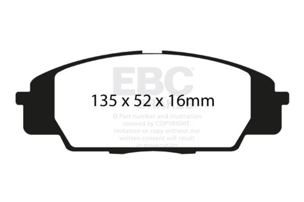 EBC - EBC 07-11 Acura CSX (Canada) 2.0 Type S Redstuff Front Brake Pads - DP31254C