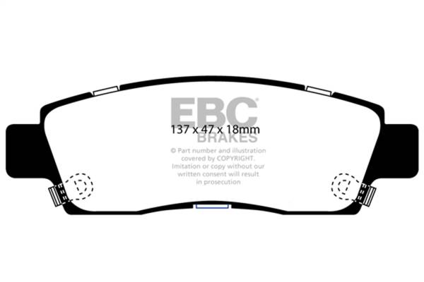 EBC Brakes - EBC Brakes Redstuff Ceramic Low Dust Brake Pads DP31672C