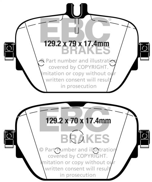 EBC Brakes - EBC Brakes Redstuff Ceramic Low Dust Brake Pads