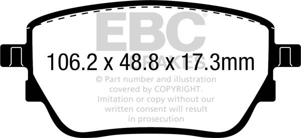 EBC Brakes - EBC Brakes Redstuff Ceramic Low Dust Brake Pads