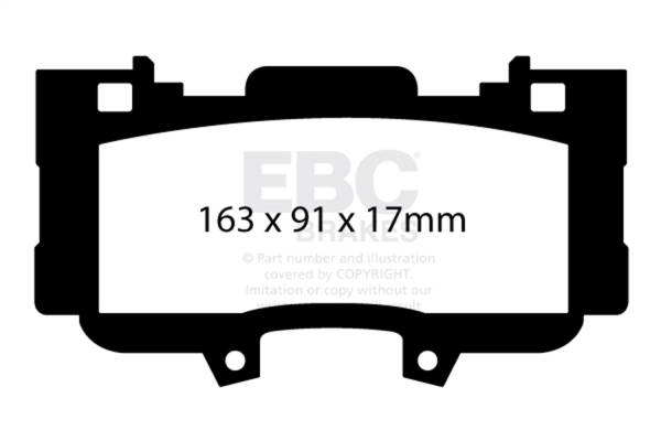 EBC - EBC 15+ Ford Mustang 2.3 Turbo Performance Pkg Redstuff Front Brake Pads - DP33042C