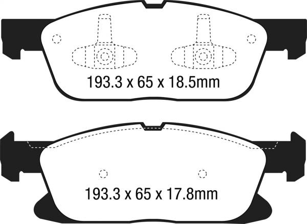 EBC - EBC 15+ Ford Edge 2.0 Turbo FWD Redstuff Front Brake Pads - DP33046C