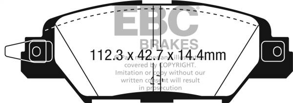 EBC - EBC 2016 Mazda CX-5 2.0L Redstuff Rear Brake Pads - DP33071C