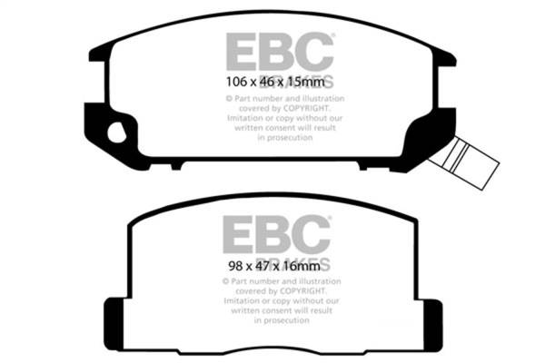 EBC - EBC 85-90 Toyota MR2 1.6 Redstuff Rear Brake Pads - DP3602C