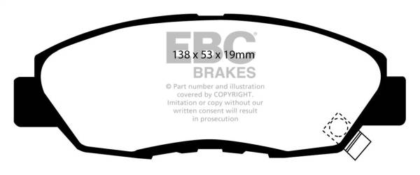 EBC - EBC 97 Acura CL 2.2 Redstuff Front Brake Pads - DP3812/2C