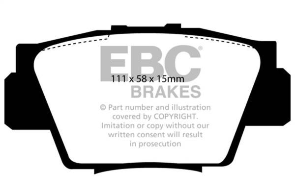 EBC - EBC 91-96 Acura NSX 3.0 Redstuff Rear Brake Pads - DP3873C