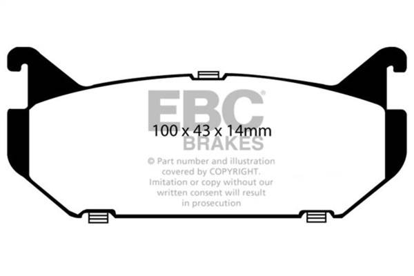 EBC - EBC 93-97 Ford Probe 2.0 16v Redstuff Rear Brake Pads - DP3972C