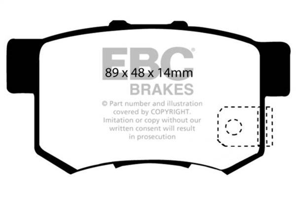 EBC - EBC 97 Acura CL 2.2 Yellowstuff Rear Brake Pads - DP41193R