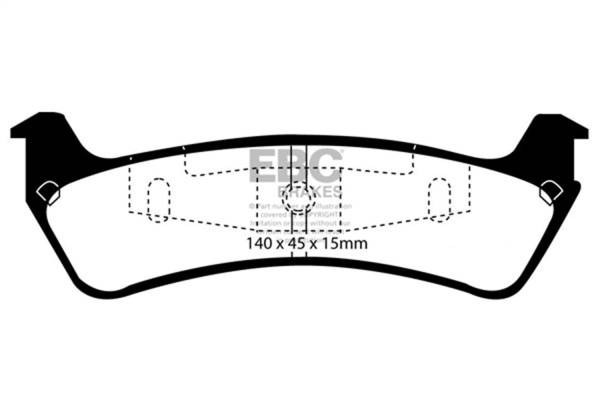 EBC - EBC 95-01 Ford Explorer 4.0 2WD Yellowstuff Rear Brake Pads - DP41201R