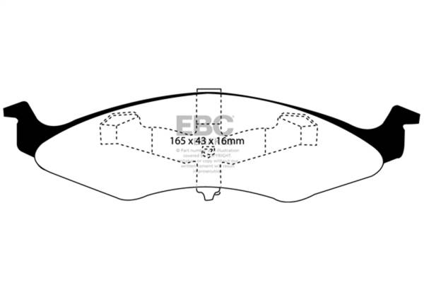 EBC - EBC 94-96 Dodge Neon 2.0 (4 Stud Wheels) Yellowstuff Front Brake Pads - DP41202R