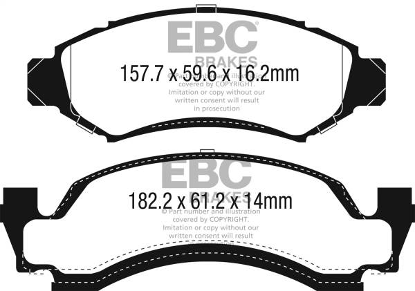 EBC Brakes - EBC Brakes Yellowstuff Street And Track Brake Pads DP41265R