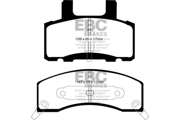 EBC Brakes - EBC Brakes Yellowstuff Street And Track Brake Pads DP41274R