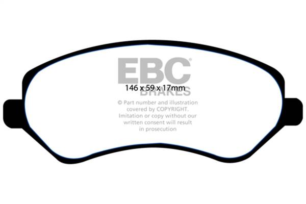 EBC - EBC 04-07 Chrysler Town & Country 3.3 Rear Drums Yellowstuff Front Brake Pads - DP41612R