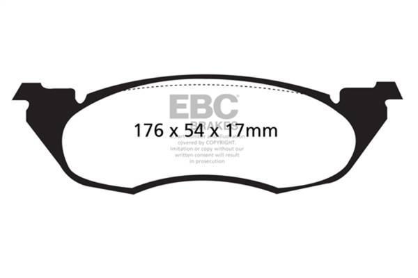 EBC - EBC 91-96 Dodge Dakota 2WD 2.5 Yellowstuff Front Brake Pads - DP41632R