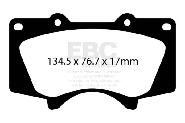 EBC - EBC 10+ Lexus GX460 4.6 Yellowstuff Front Brake Pads - DP41657R