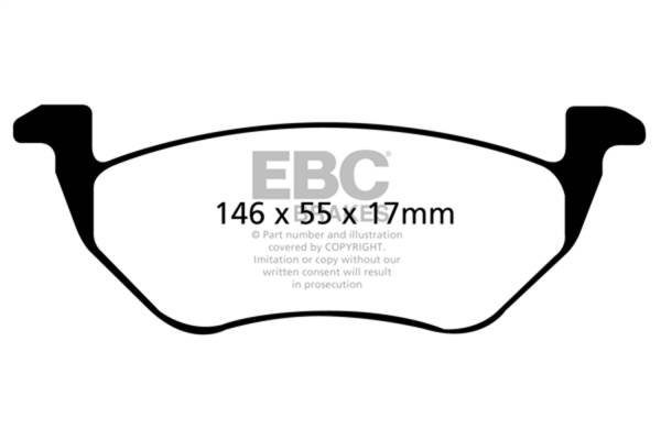 EBC - EBC 05-09 Ford Escape 2.3 Hybrid Yellowstuff Rear Brake Pads - DP41710R