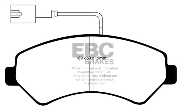 EBC Brakes - EBC Brakes Yellowstuff Street And Track Brake Pads DP41969/2R