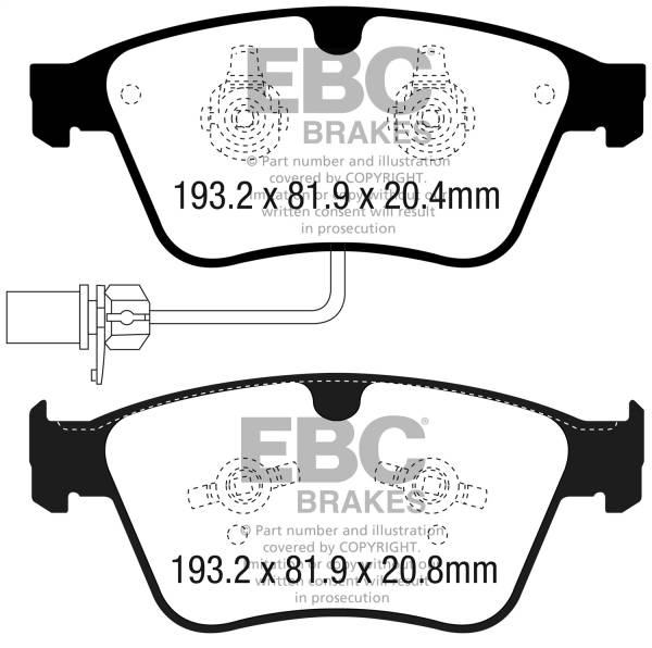 EBC Brakes - EBC Brakes Yellowstuff Street And Track Brake Pads