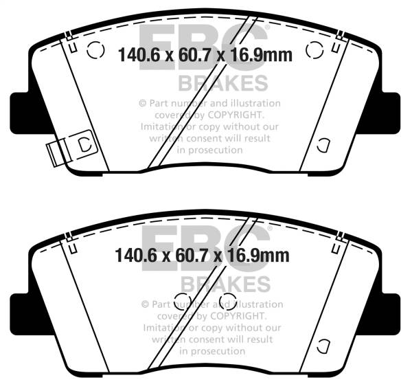 EBC Brakes - EBC Brakes Yellowstuff Street And Track Brake Pads DP42358R