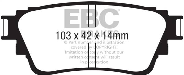 EBC Brakes - EBC Brakes Yellowstuff Street And Track Brake Pads DP42376R