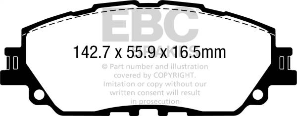 EBC Brakes - EBC Brakes Yellowstuff Street And Track Brake Pads DP42378R