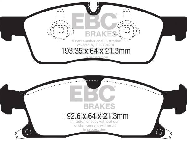 EBC Brakes - EBC Brakes Yellowstuff Street And Track Brake Pads DP42398R