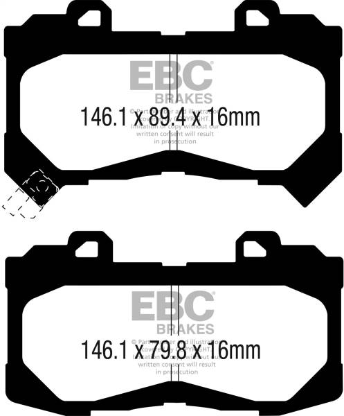 EBC Brakes - EBC Brakes Yellowstuff Street And Track Brake Pads DP43044R